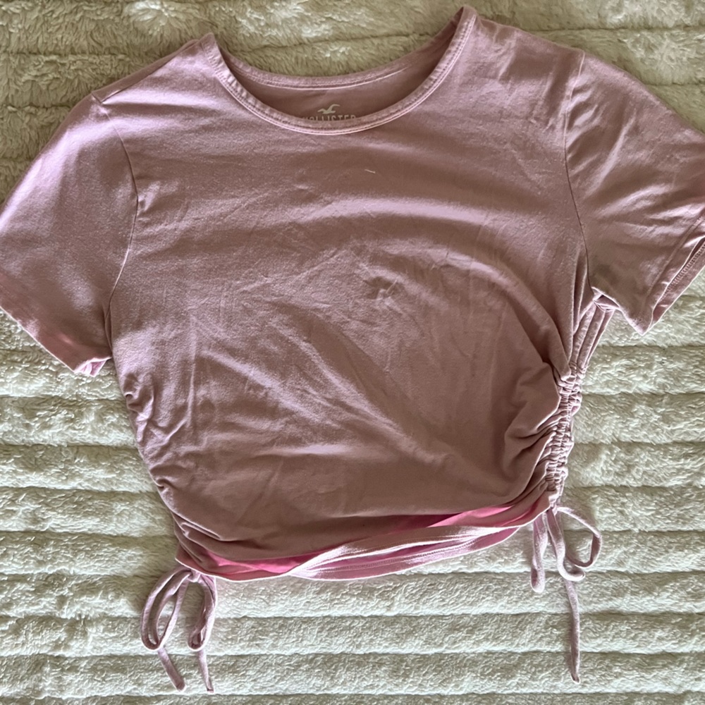 Hollister Baby Tee Side Tie Size Large